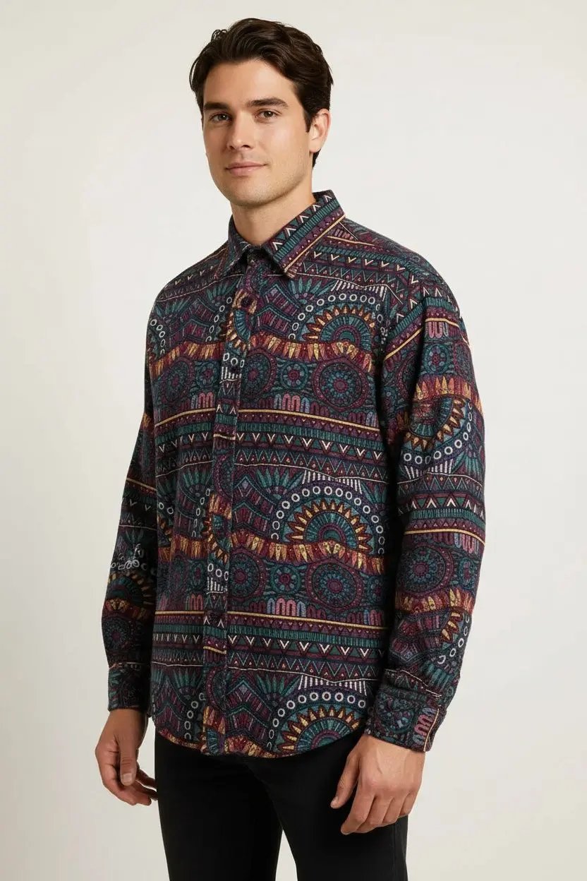 Men's retro fashion long sleeve plaid shirt Dan Flashes